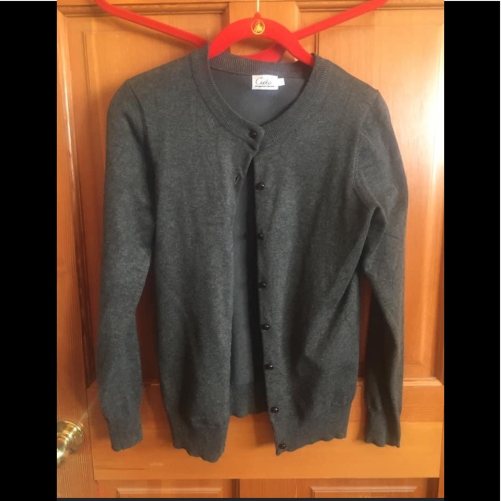 Gray cardigan